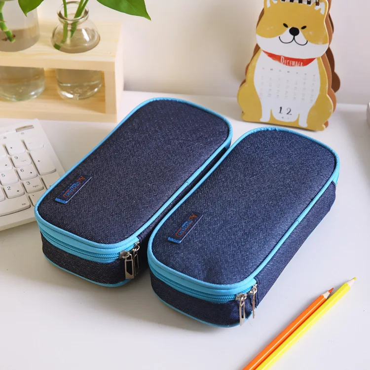 Large capacity  Pencil Case Jean cloth pencil pouch bags for Student