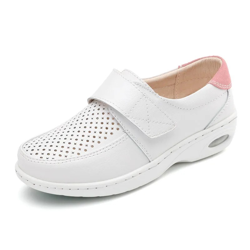 

Leather White Nursing Shoes Hospital Nurse Working With Air Cushion Sole Women Nurse Shoes