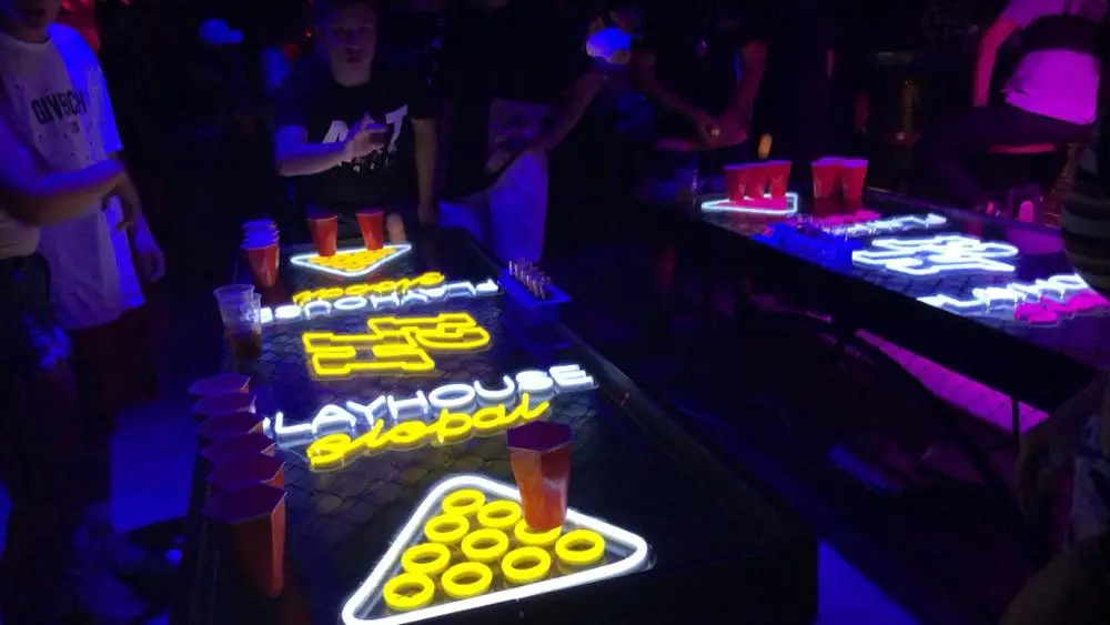 Linhao Beer Pong Table,Led Beer Pong Table Custom Logo,Meja Pong Bir Buy Beer Pong Table,Led