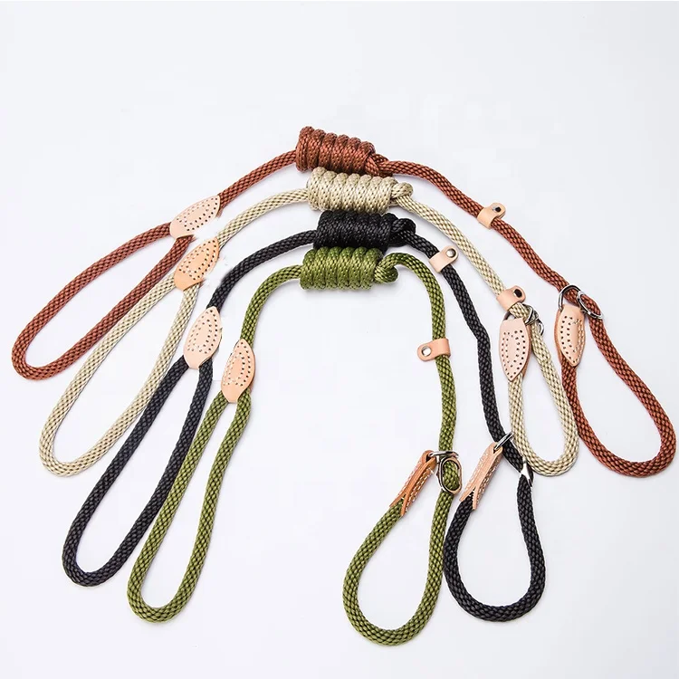 

Top Quality Double Carabiner Best Hot Leather Dog Pet Leash And Collar 2 in 1