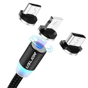 1M Magnetic Nylon USB Cable iPhone Samsung