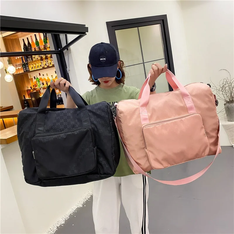 

3 Colors Dry Wet Sac Bolsa Foldable Duffel Women Gym Sling Tote Travel Handbag Bag with Luggage Trolley Holder Shoe Compartment