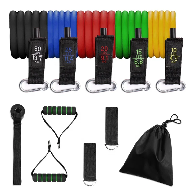 
Fitness Stretch wholesale elastic 11 pcs set tube resistance bands 