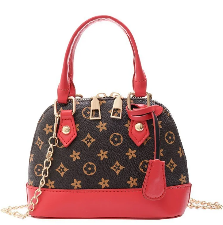 

2021 New fashion kids purse mini handbag, Khaki, black, yellow, red, brown, pink