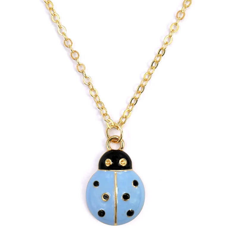 

14k Gold Chain Fashion Ladybug Pendant Enamel Necklace Ladybug Necklace For Women
