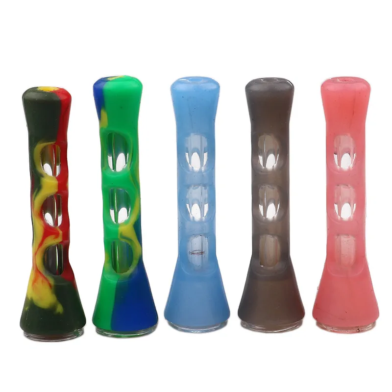 

Creative Camo Silicone Pipe Filter Cigarette Holder Pipe Tobacco Smoking Accessories, Shown