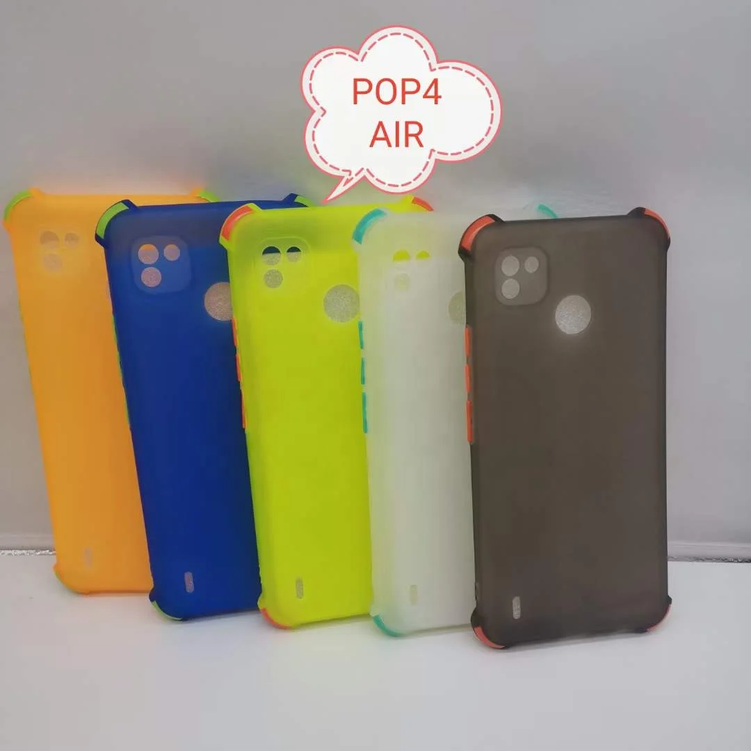 

Honatop Shockproof Clear Neon Colors Fluorescent for tecno camon 12 air back cover case pop4 air pop5 for Techno pova phone case, 5 colors