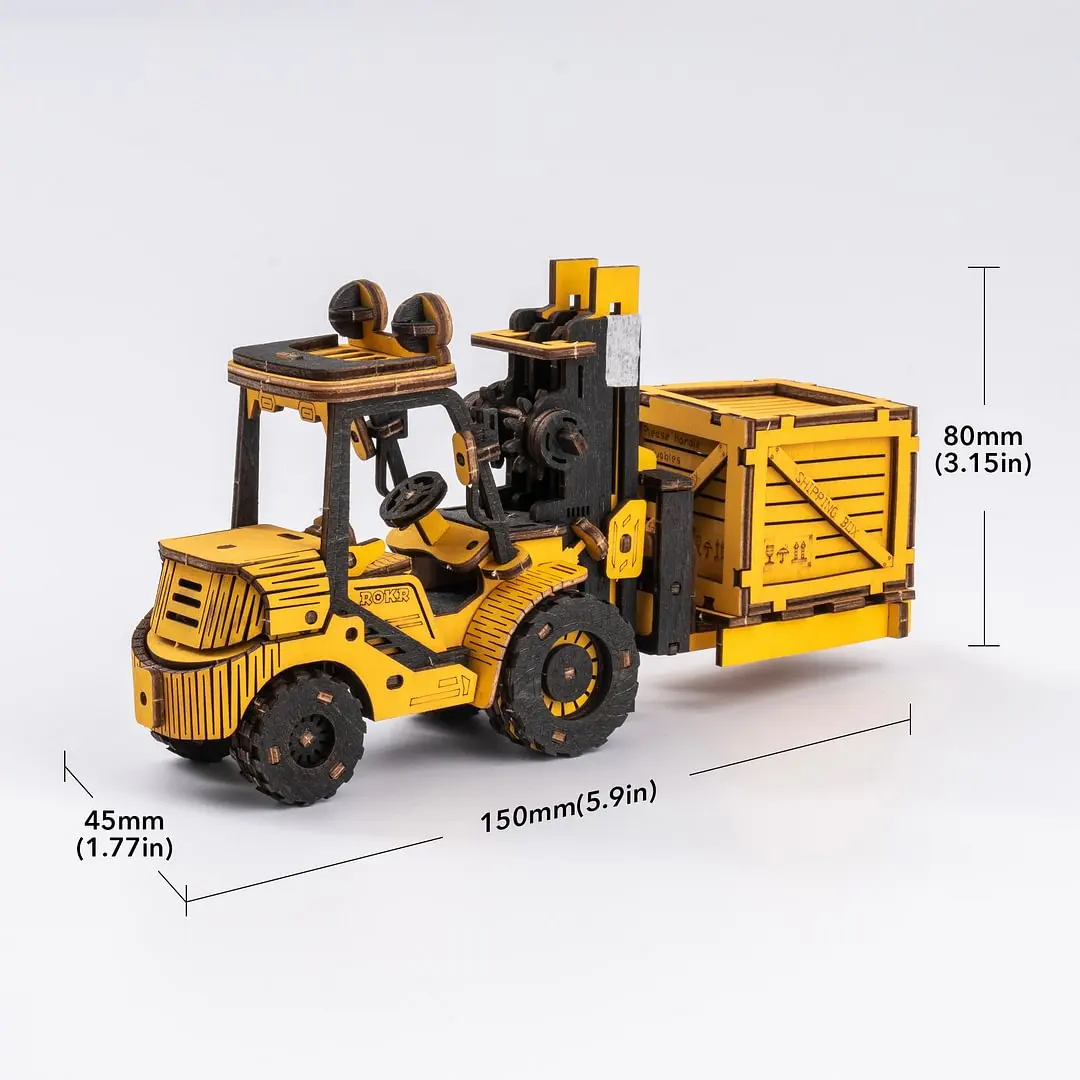 

Robotime Rokr DIY Series TG413K Forklift Engineering Vehicle Model Kits Assemble Kids Toys 3D Wooden Puzzle