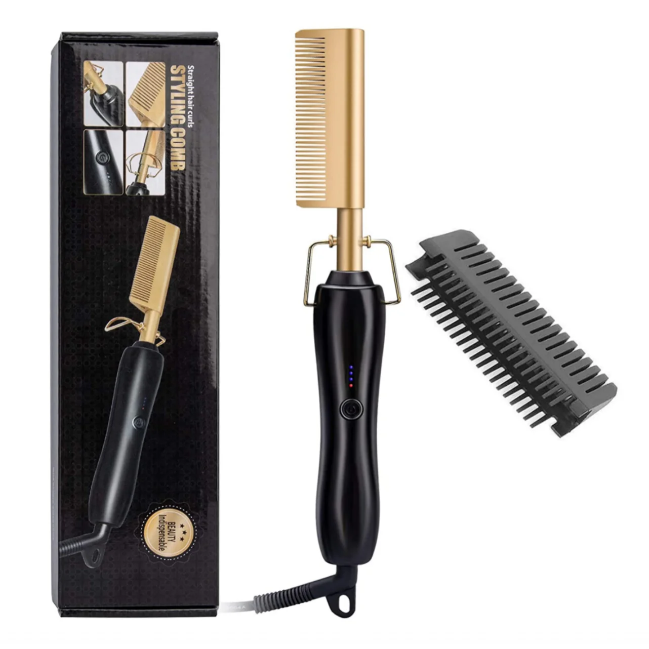 

Custom 2in1 Hair Straightener Curler,Electric Heating Hot Comb