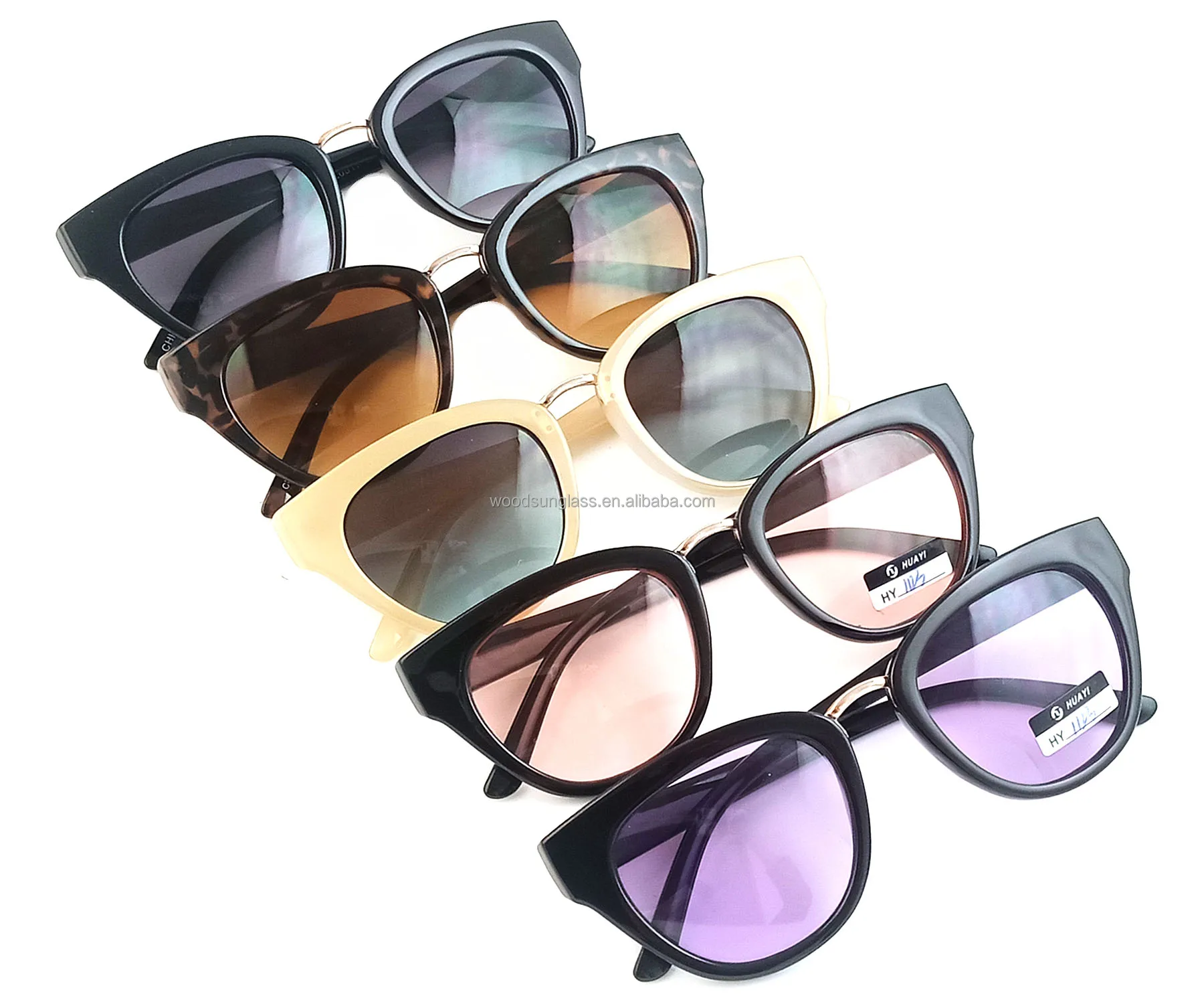 

Promotional Cat eye women sunglasses in stock plastic wholesale colorful sunglasses 2021, Custom colors