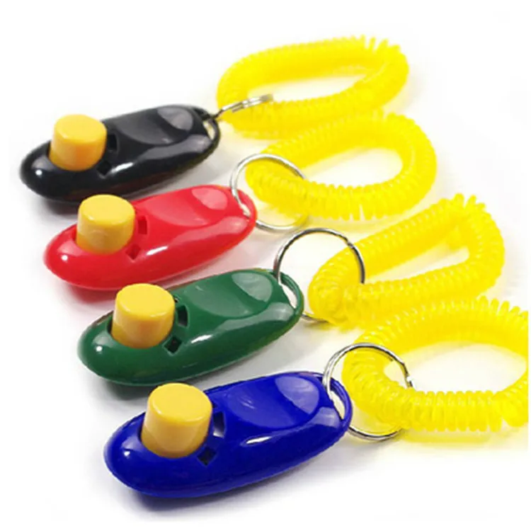 

Manufacturer wholesale multi-colors sound stop barking training whistle round dog clicker, Black/blue/red/army green