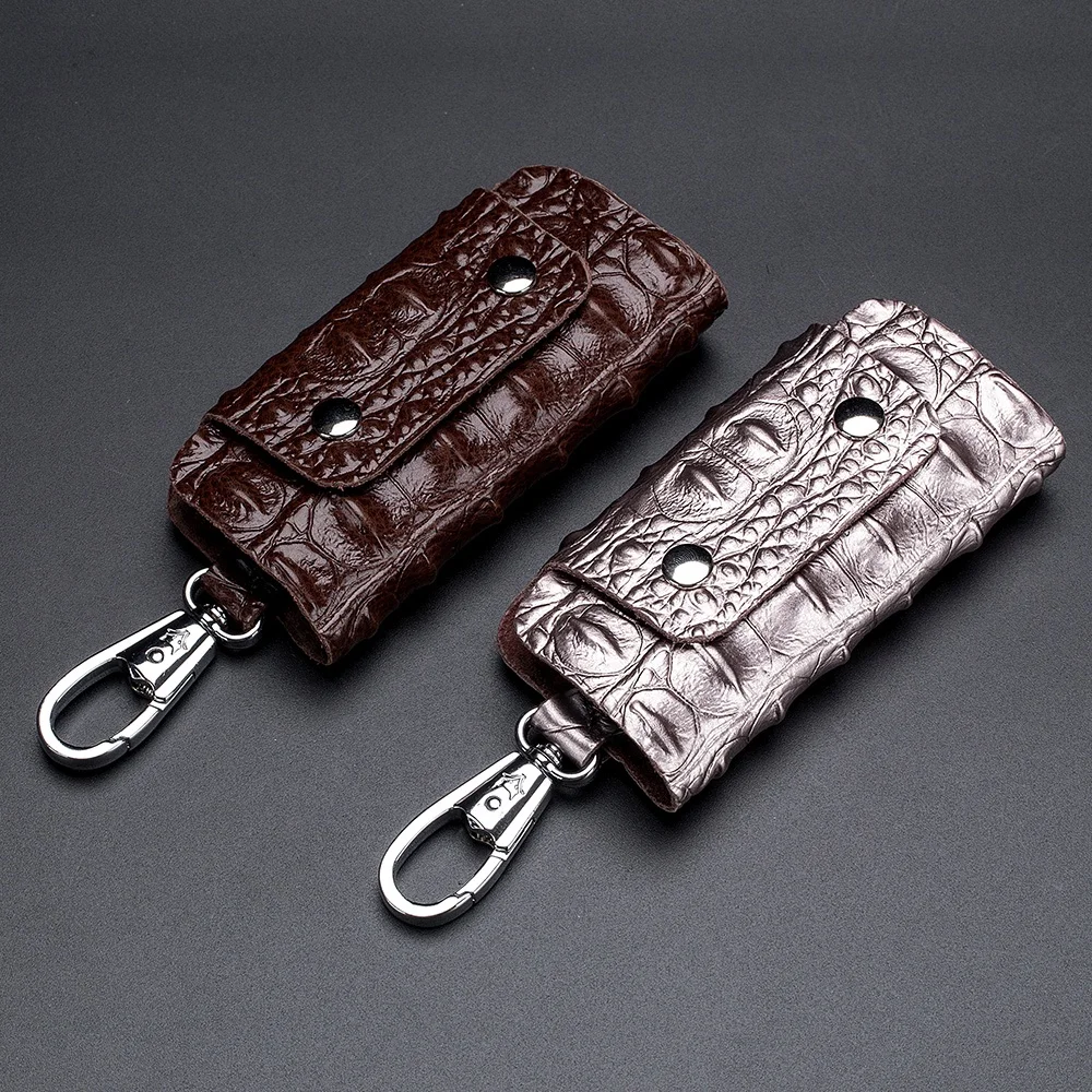 

Simple Leather Moto key holders multifunctional key case wallet for men Crocodile pattern, 5 colors