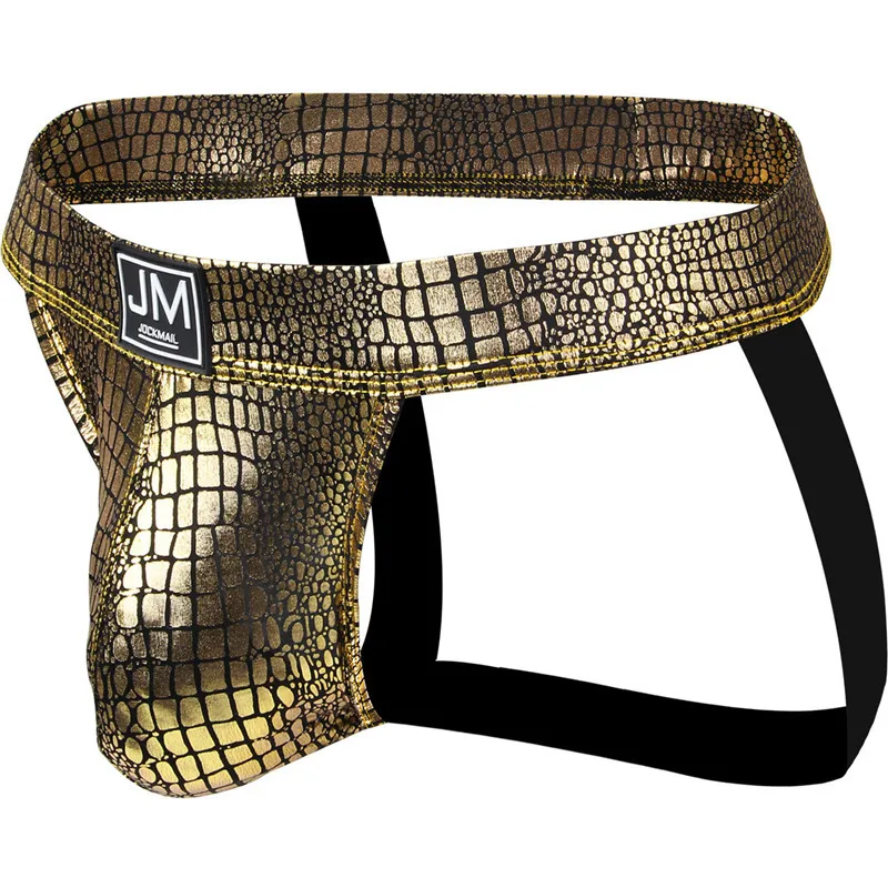 

Jockmail brand faux snake leather tight jockstrap boy gay underpants