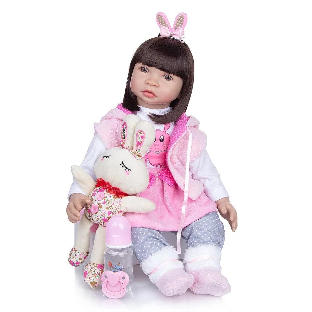 

60cm Soft Silicone Reborn Baby Dolls Lifelike Newborn Dolls Toys Kids Birthday Gift