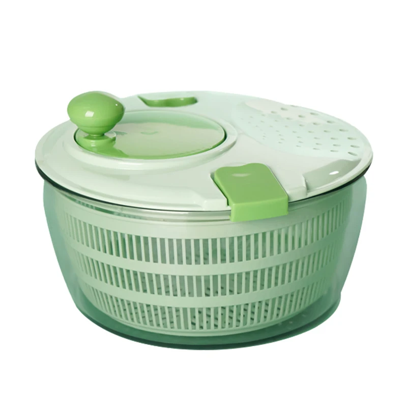 

4L Kitchen Rotary Handle Fruits Vegetables Quick Dry off Manual Faster Food Prep Lettuce Salad Spinner with Secure Lid Lock