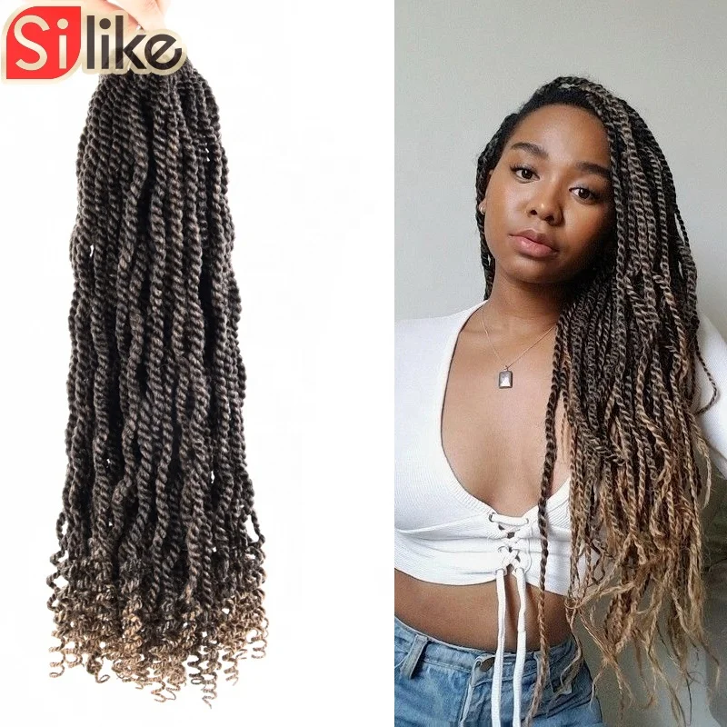 

12"18 Inch Crochet Braid Senegalese Twists synthetic hair extension Wavy Senegalese Twist For Black Women Crochet Hair, Pic showed