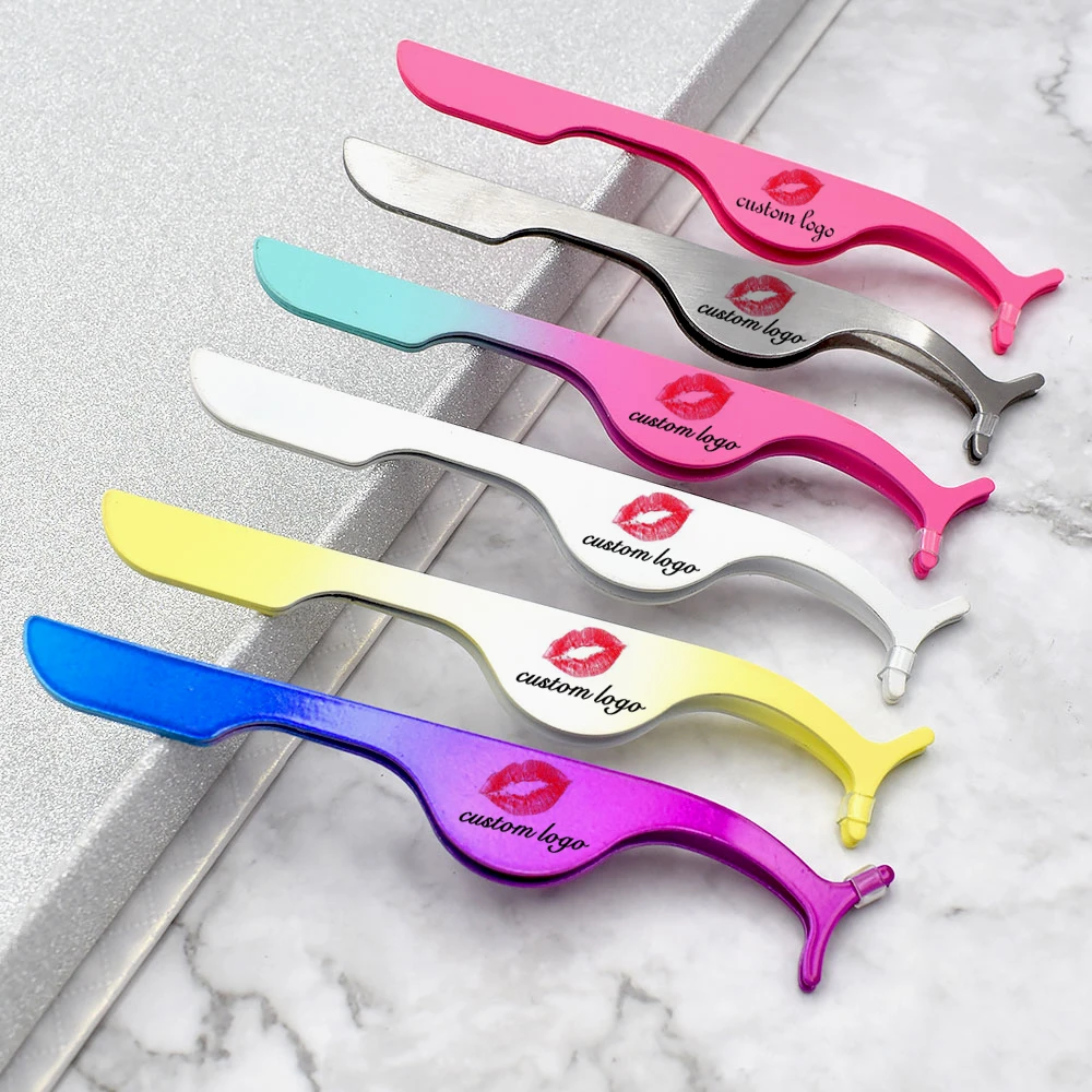 

Eyelash Tools Stainless Steel Tweezers Private Label Eyelash Applicator Custom Logo Eyelash Tweezers, Rose gold/gold/black/pink/white and so on