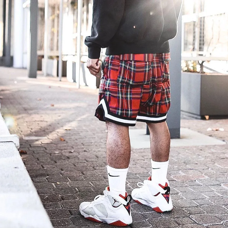 

C0034 New 2021 Scottie Shorts Retro Plaid Basketball Sport Outdoor Casual Hip Hop Shorts, Shown