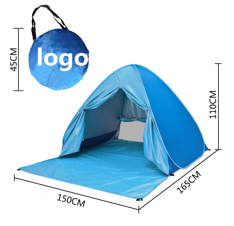 

Sun-shelter Beach Tent 3 or 4 Person Automatic Camping Tent with UV Protection pop up Beach Shade for Outdoor Activities, Customized color