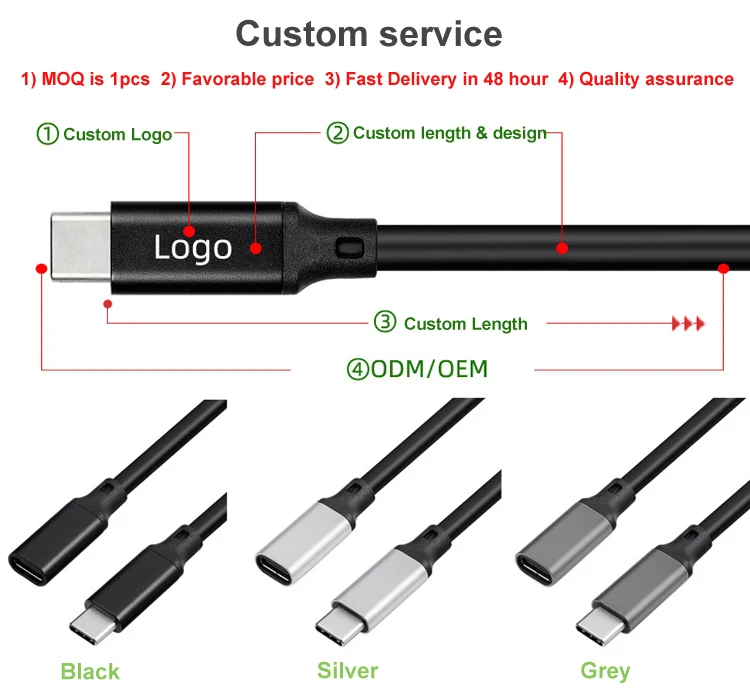 

computer cables USB 3.1 Gen2 10Gbps USB Type-C Male to USB-C Female Extension Data Cable