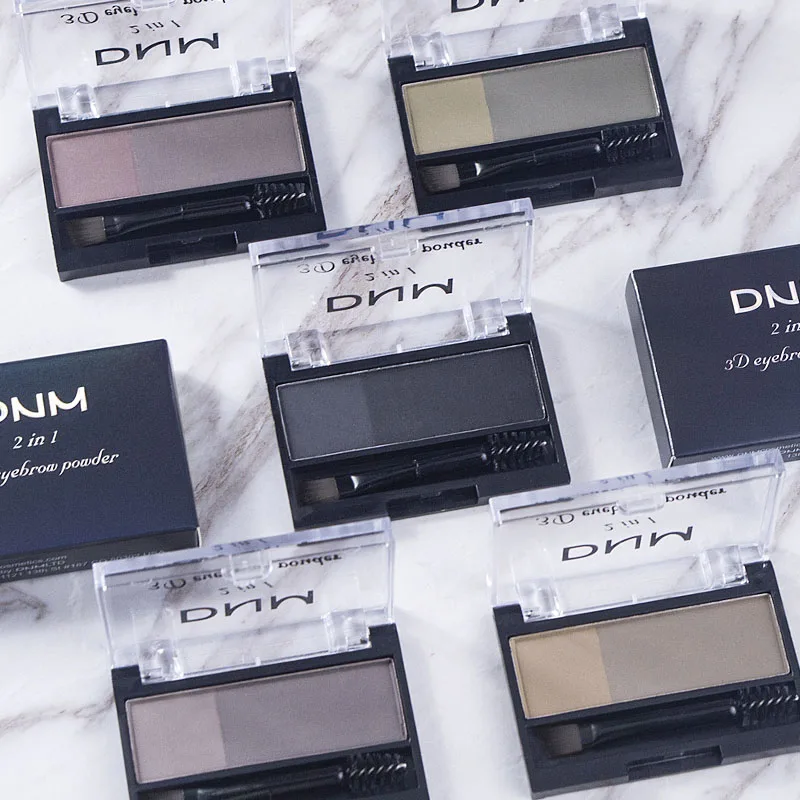 

Double Color Eyebrow Powder Professional Makeup Palette Eyebrow Stamp Eye Brow Enhancers Eye Brows Shadow Make Up Brow Powder, 5 colors