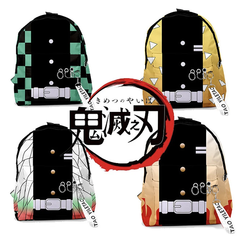 

Popular 40 Color Japanese animation demon killer kimetsu no YAIBA 3D printing backpack student schoolbag cartoon bag