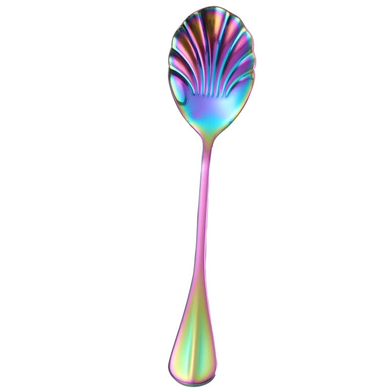 

Mother of Pearl Stainless Steel Spoon for Coffee Dessert Ice Cream, Silver/gold/rose gold/rainbow/black/blue