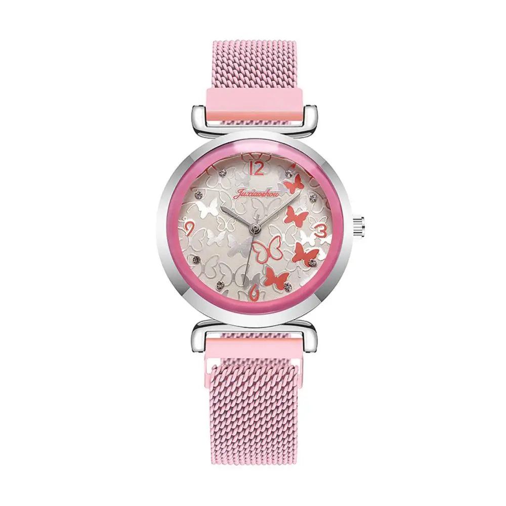 

4434 Dropshipping Women Butterfly Printing Multiple Styles Temperament Quartz Magnetic Buckle Strap Watch, As photo