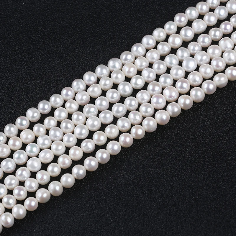 

Wholesale 8-9mm Potato Shape Freshwater Loose Pearls Strand, White