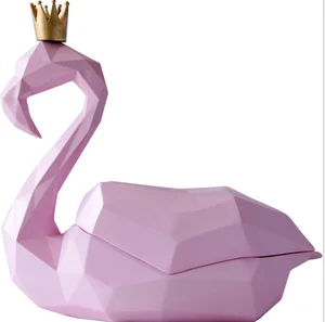 Image of Desk Decor INS Resin Flamingo Tissue Box Statue Gifts Home Decoration Polyesin Flamingo Sculpture Tissue Box