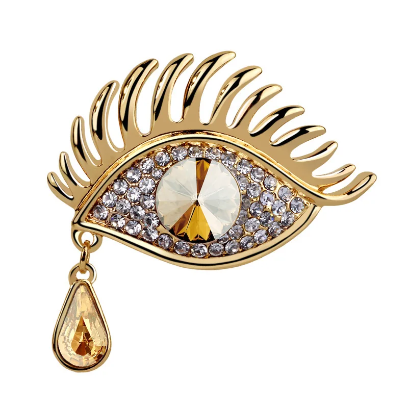 

Ladies Accessories Trendy Custom Creative Eye Shape Rhinestone Wholesale Bulk Extra Large Brooches