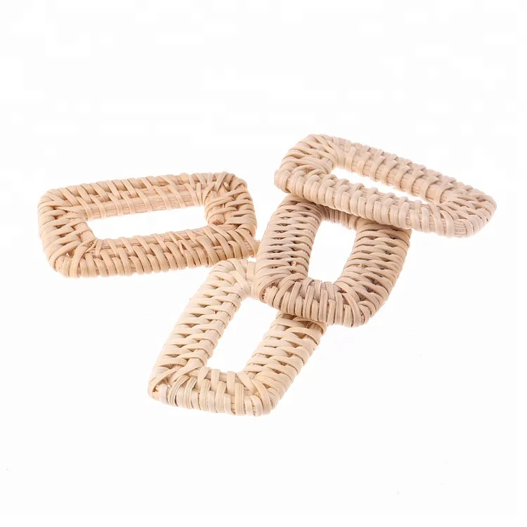 

DIY Creative Jewelry Earrings Making Raw Material Rattan Rectangular Hollow Unfinished Rattan Earrings Accessories
