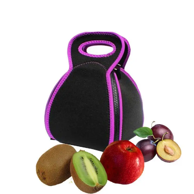 

custom Neoprene Soft Mini Cooler Thermal Meal Tote lunch bag for kids Women can Flat into a Placemat, Customized