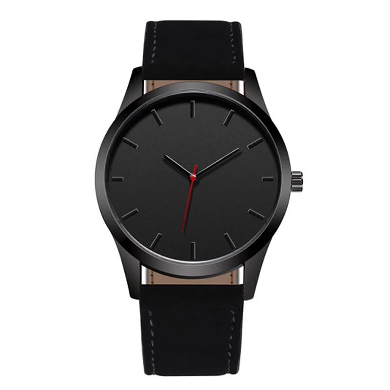 

WJ-7126 Simple Watches for Men Leather Band Fashion Unique Factory Direct Wrist Man Watch, Black, brown
