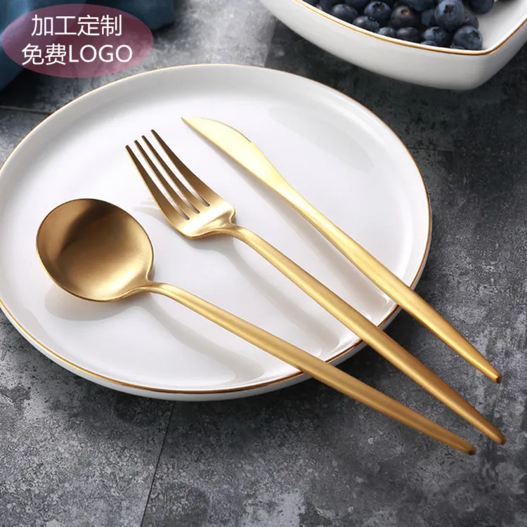 
Stainless steel tableware steak knife fork spoon and chopsticks customized stirring coffee spoon Flatware Tableware Cutlery Set 