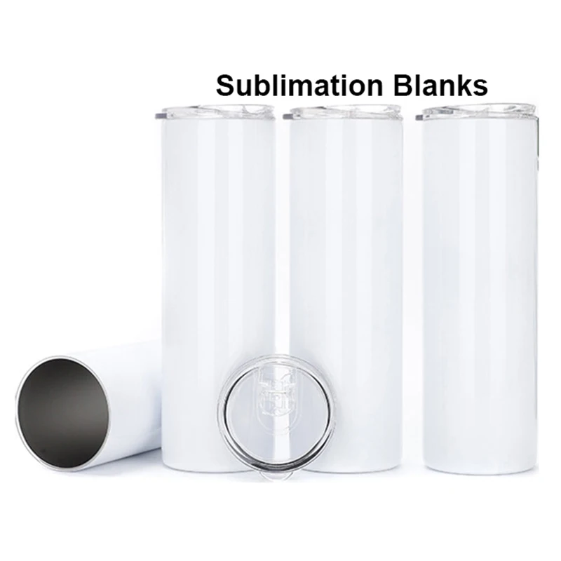 

30oz 30z Stainless Steel Thermal Vacuum Insulated Skinny Straight White Sublimation Blanks Mug Travel Cup Tumbler With Straw, White tumbler for sublimation
