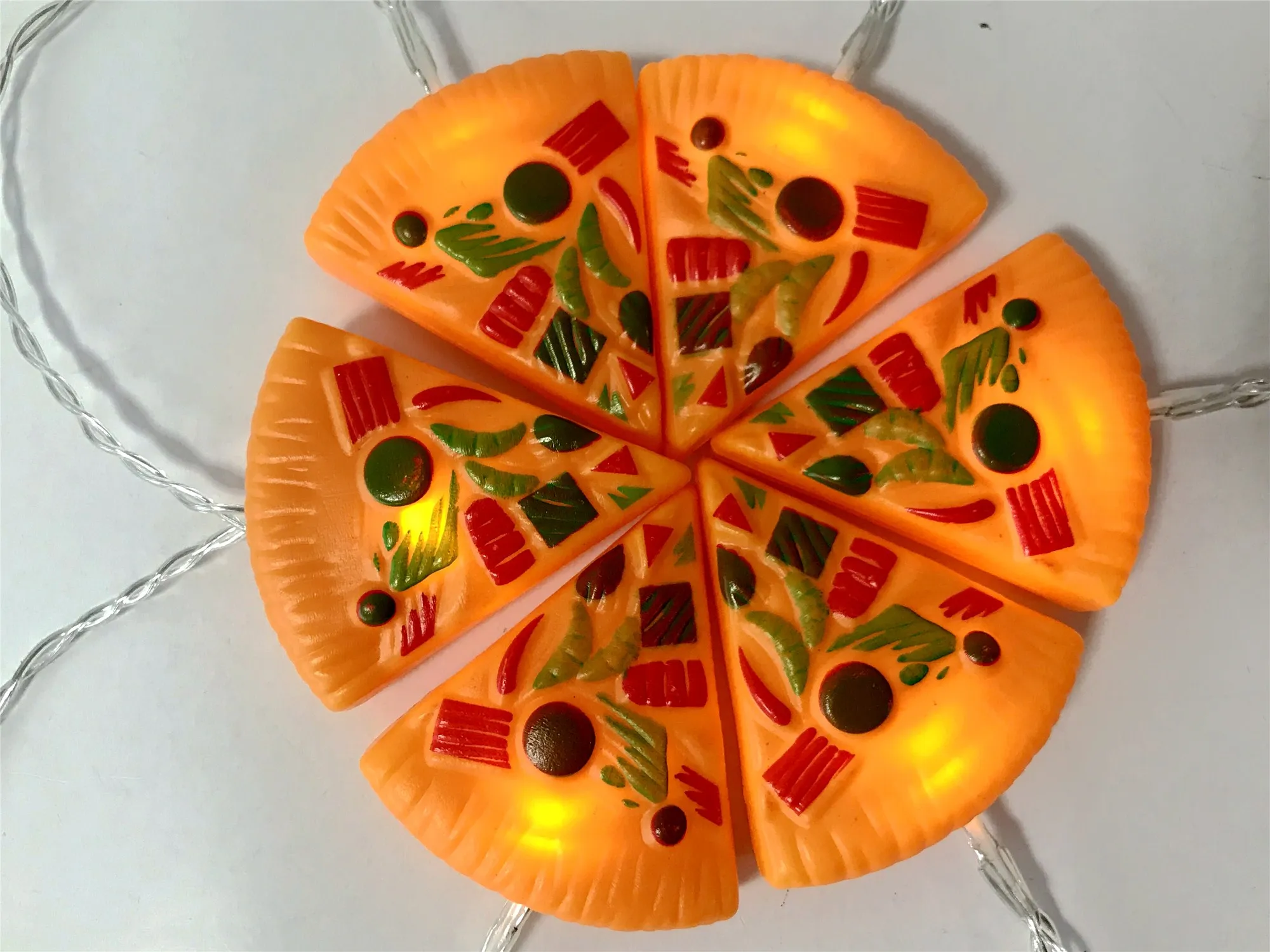 10count Orange Pizza Slice Light Set Battery Operated Buy Led Pizza