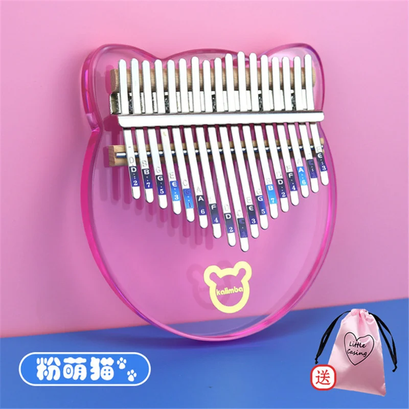 

New Transparent Crystal Animal Pattern 17key Thumb Piano, Transparent color