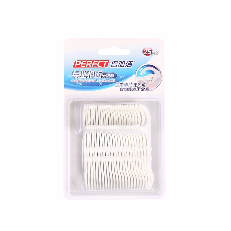 

PERFCT Kids Dental Flosser Round Thread Floss Picks Blister Card ABS Paper Nylon White Waxed Acceptable BRC/SGS/ISO 25pcs