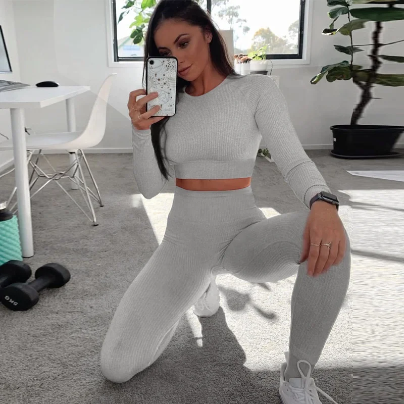 

hot sale gray sportswear leisure sweatsuit tracksuits women tracksuit