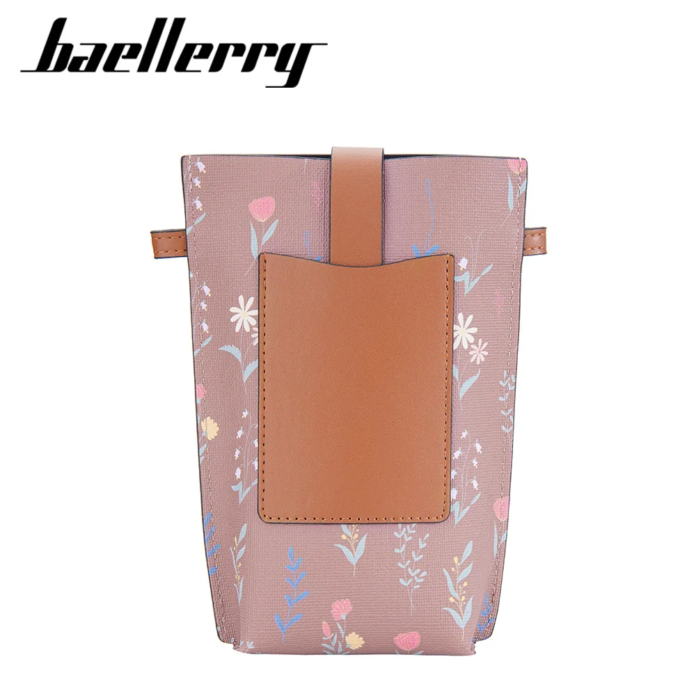 

baellerry New Simple custom logo small mobile phone bags pu leather women purses coffee small crossbody sling bag with strap