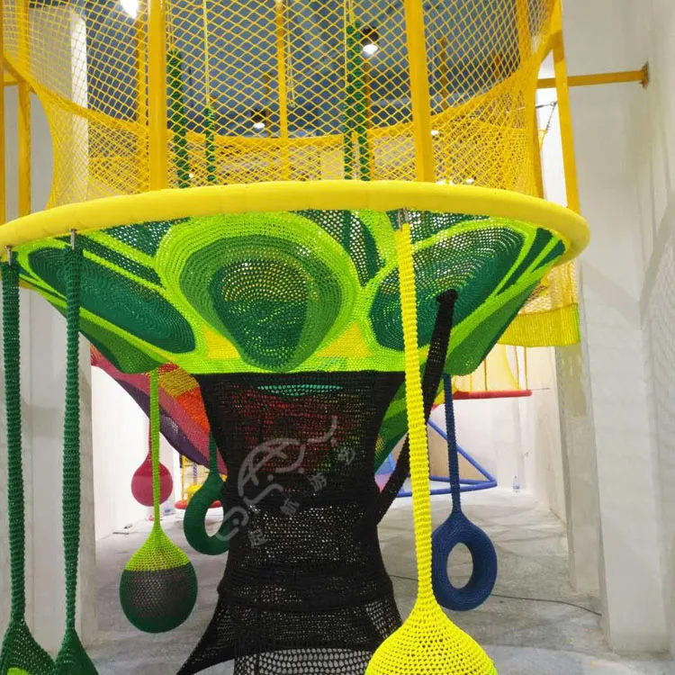 
interactive play of climbing net of outdoor theme park equipment 