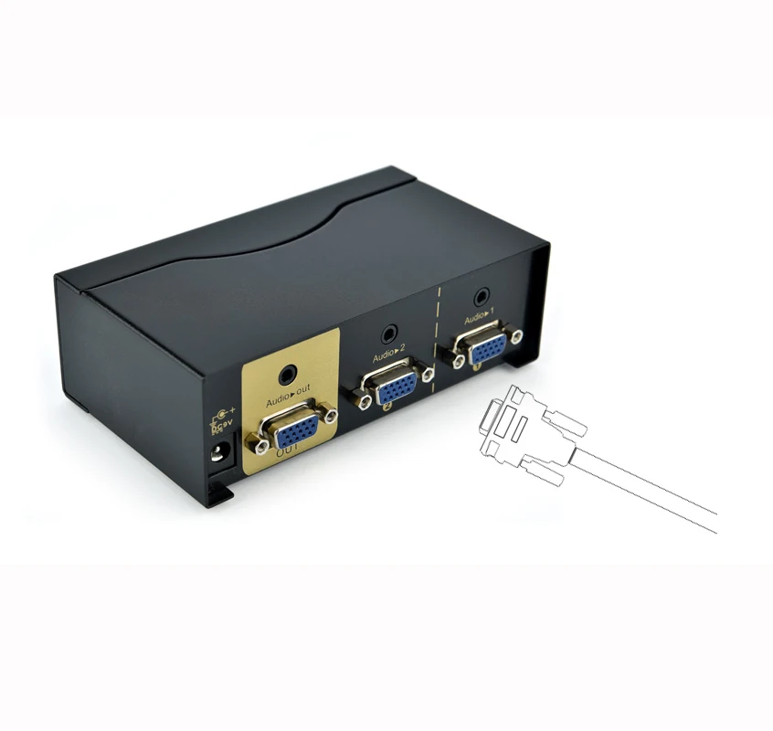 500 Mhz Bandwidth Vga Audio Switch 2 Input 1 Output 2560*1600 Video And Audio Vga Switch Buy