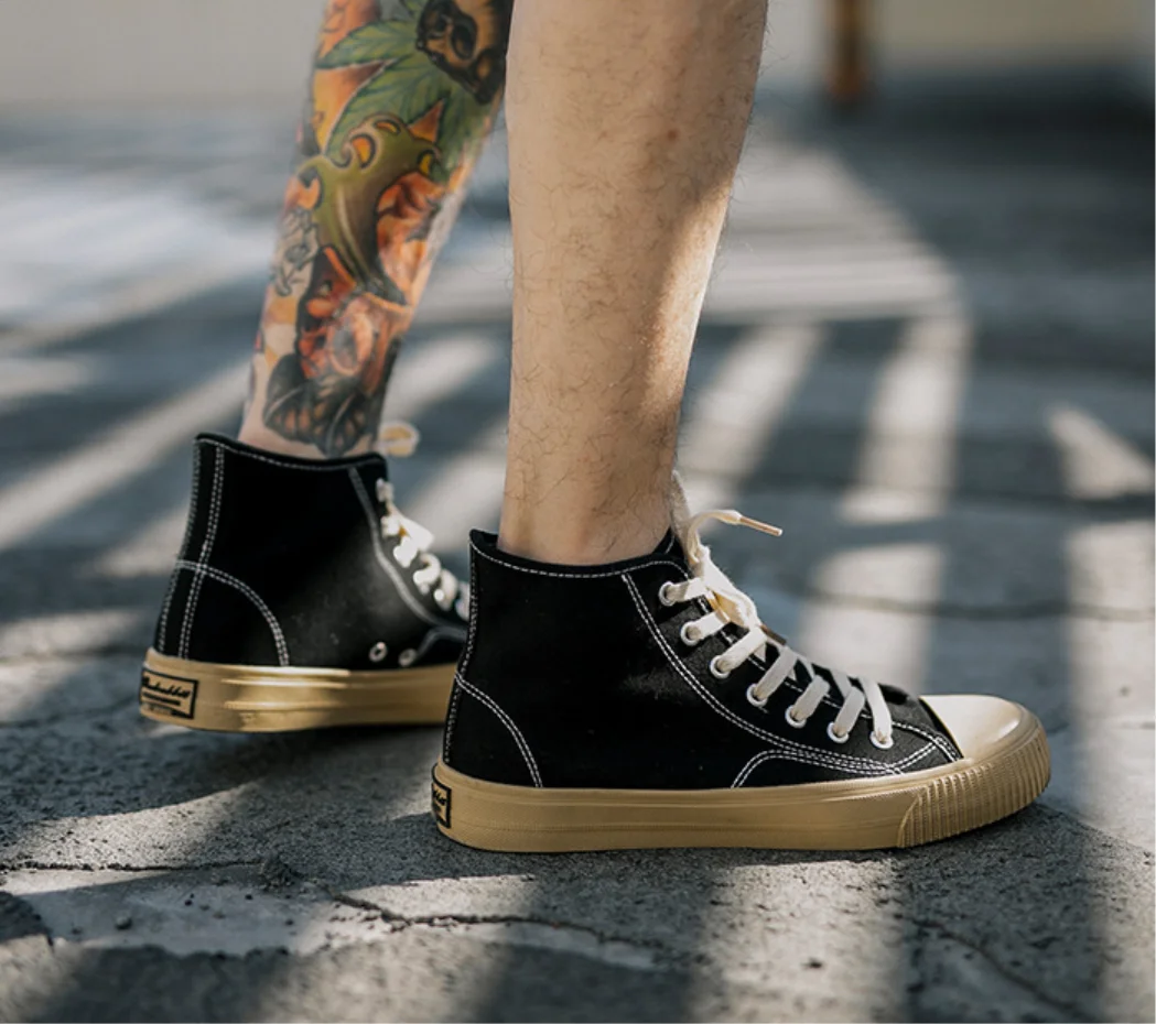 

wholesale trendy men canvas shoes high top casual sneaker fashion stylish sport zapatos casual men sneakers, 2 colors