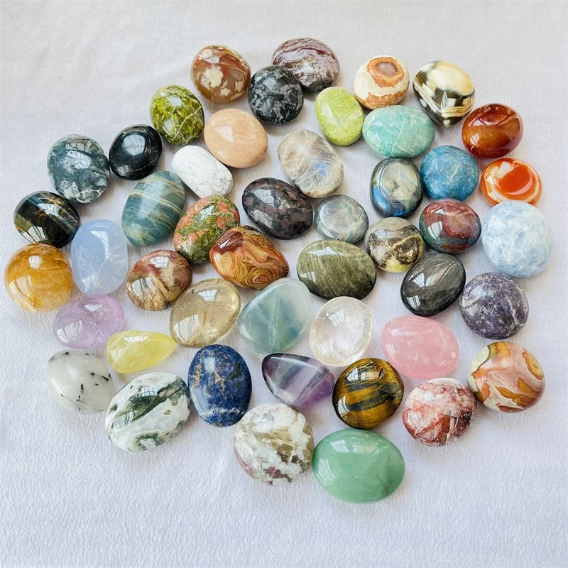 Wholesale Natural Healing Stones Amethyst Clear Rose Quartz Crystal Palm Stone