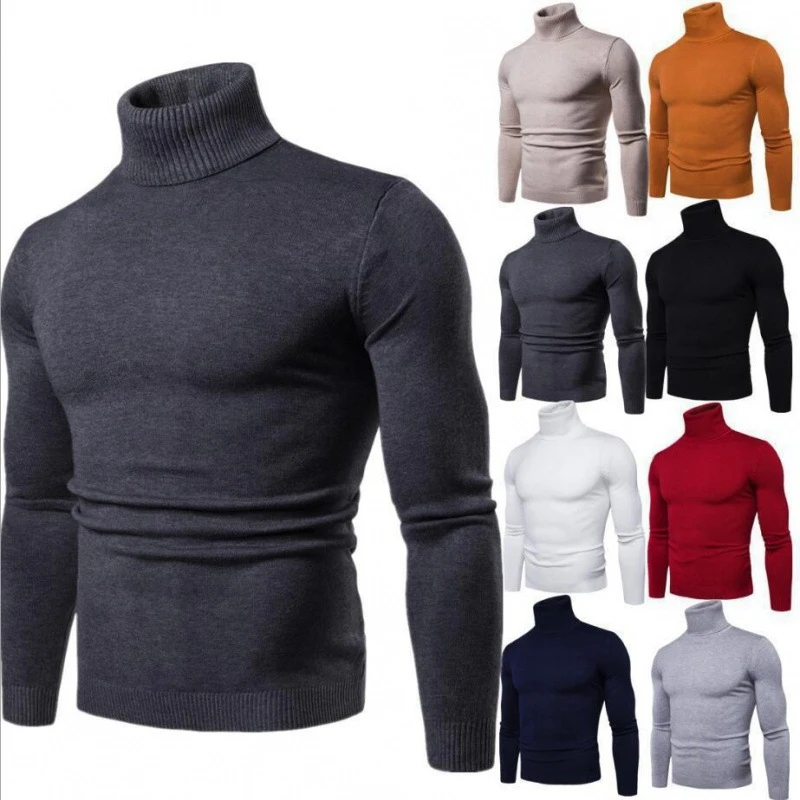 

Hot Sale Turtleneck Slim-fit Thickened Pullover Men's Knitted Sweater