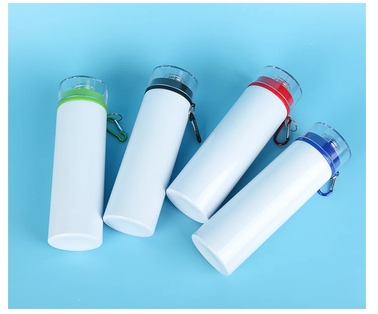 

2021 factory tumbler 750 ml Sublimation Water Aluminium Bottle with Colorful Smart Custom Water Bottles Sports with chain, White/silver