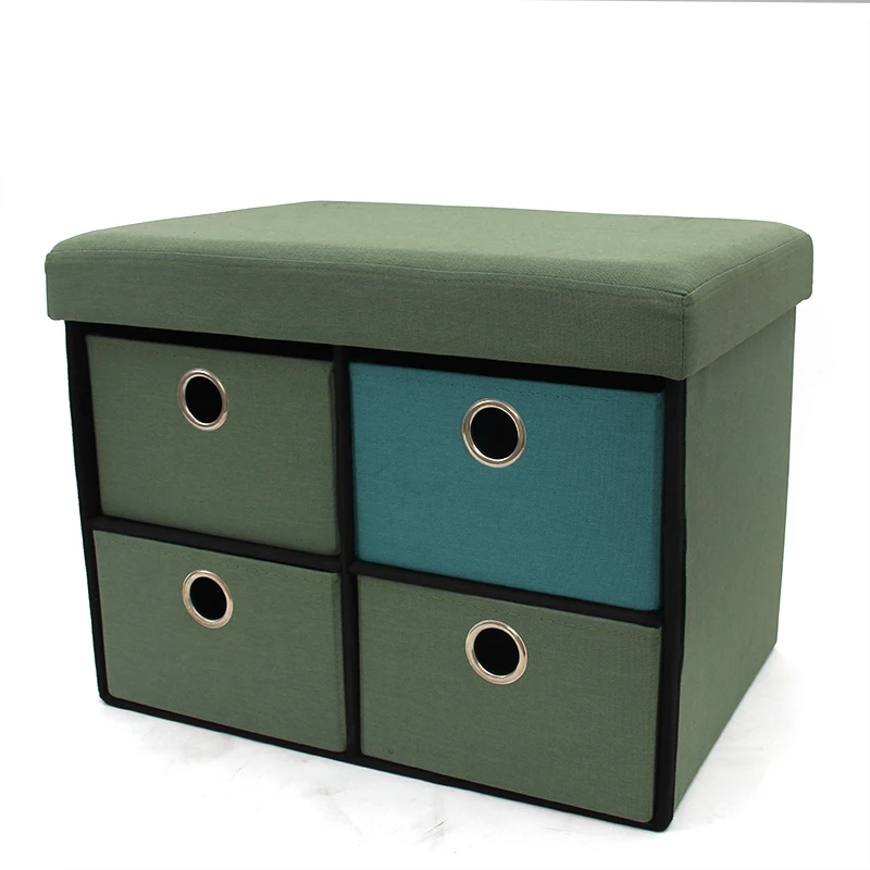 

RTS furniture home foldable bedroom fabric storage kids toy box stool ottoman with drawers