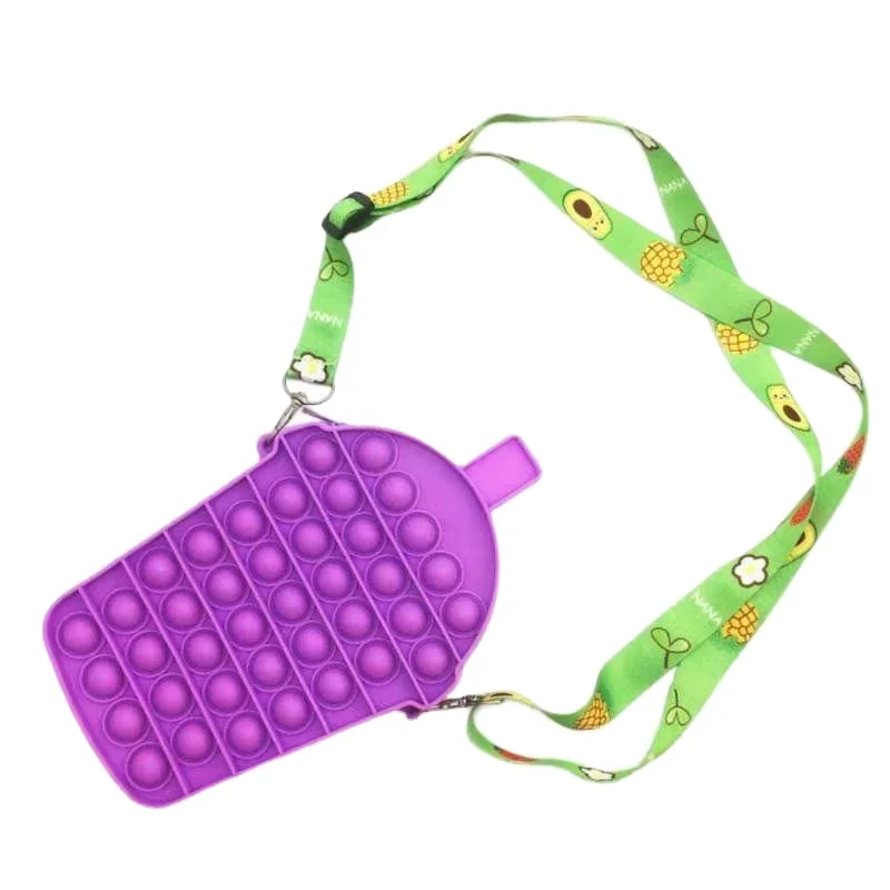 

2021 new rainbow bubble popit bags purses