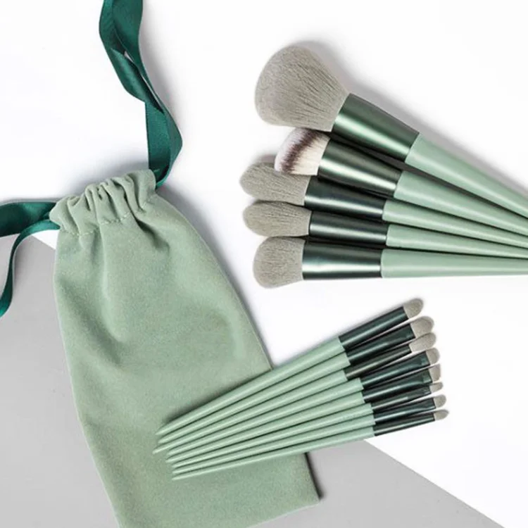 

Low Moq Professional 13 Pcs Vegan Cruelty Free Makeup Brushes Package Private Label Makeup Brush Set, Customized color